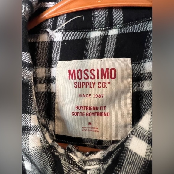 047. Vintage Mossimo Boyfriend Fit Plaid Super Soft Flannel M - Picture 3 of 4